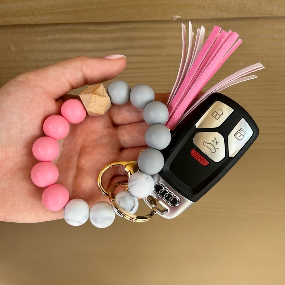 New Handmade Silicone Key Ring Bracelet Bag Charm
Keychain Elastic